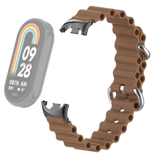 Xiaomi Smart Band 8 silikonerem med stik - Kastanjebrun Brown