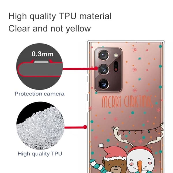 Samsung Galaxy Note 20 Ultra-etui til jul - Bjørn Og Snemand Transparent