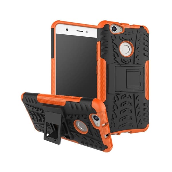 Huawei Nova hybriddeksel m. kickstand og dekktekstur - Oransj Orange