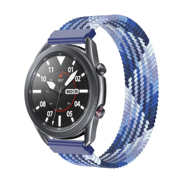 Samsung Galaxy Watch 3 (45mm) joustava nailon kellonhihna - Mustikka Koko: S Blue