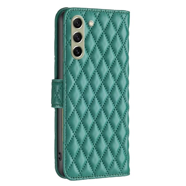 Rombemønster, matt flip-deksel for Samsung Galaxy S21 FE - Grønn Green