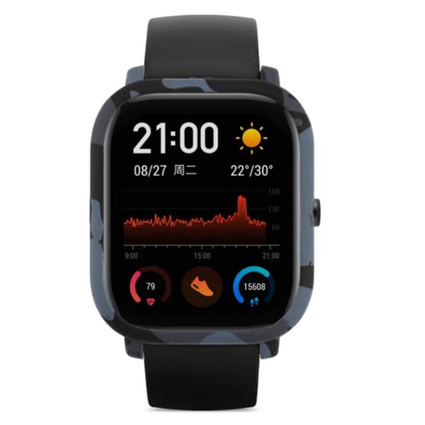 Huami Amazfit GTS Fodral Hårt mönster tryckt skyddande ramskydd - Grå Kamouflage Silvergrå
