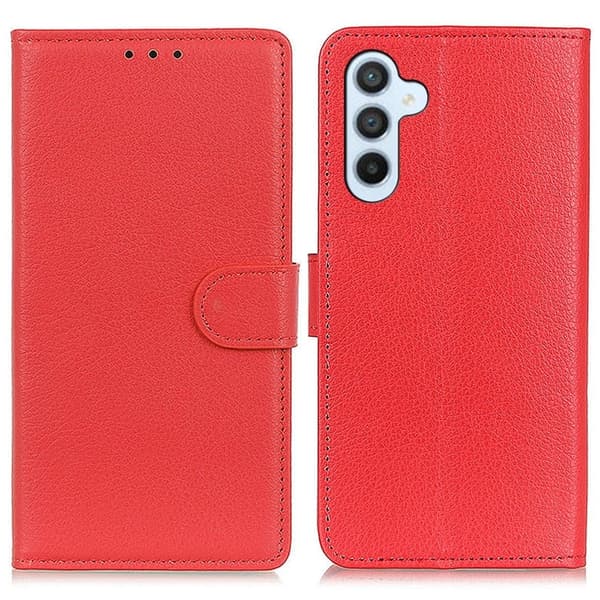 Klassisk Samsung Galaxy S24 FE flip etui - Rød Red