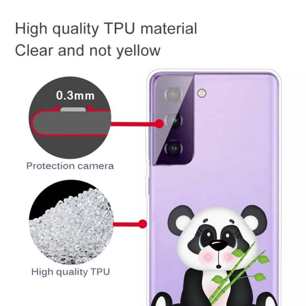 Deco Samsung Galaxy S21 Plus 5G kotelot - Panda Pitelee Bambua White