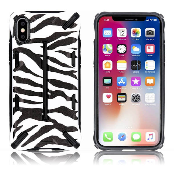 Ringke DUAL X för iPhone X/XS - Zebra Vit Vit