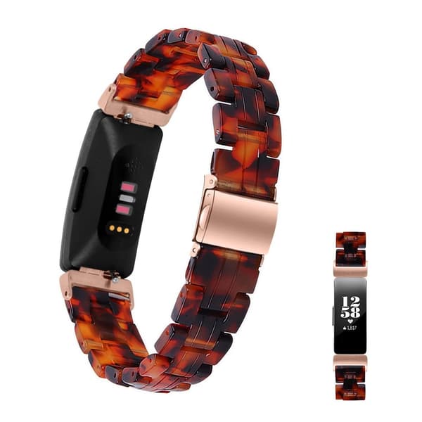 Fitbit Inspire 2 harpiksmønstret klokkerem - Skilpaddeskall Brown