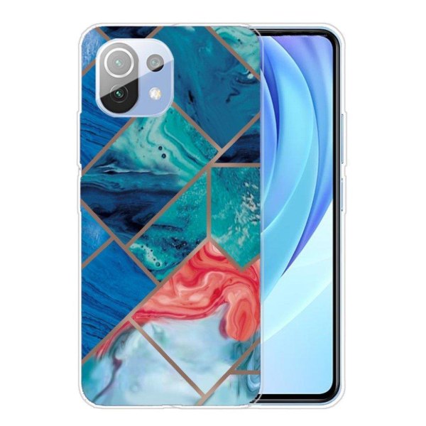 Marble Xiaomi Mi 11 Lite 5G / 11 Lite Suojakotelo - Sininen And Oranssi Marble Blue