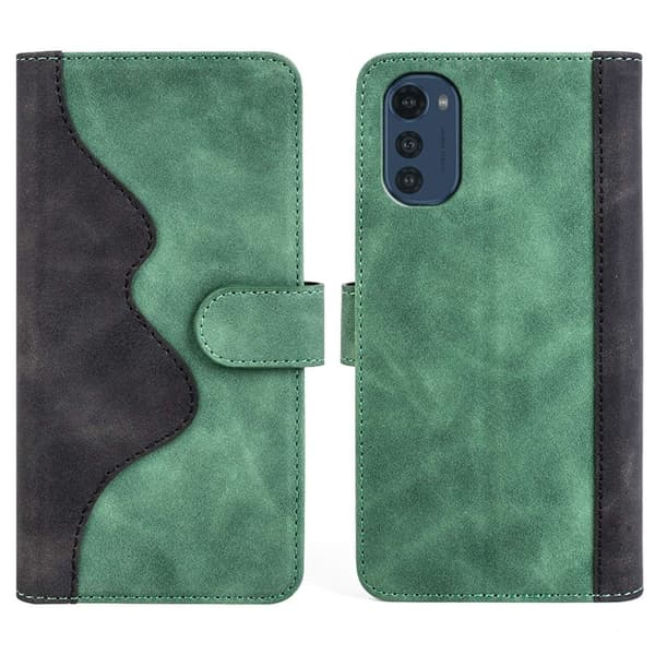 Tofarget lærdeksel for Motorola Moto E32 - Grønn Green