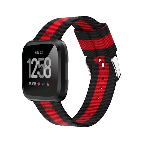 Vaihtoranneke Fitbit Versa-kellolle - Musta, punainen Multicolor