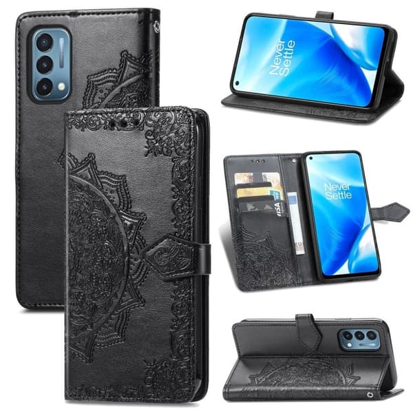 Mandala OnePlus Nord N200 5G etui i lær - Svart Black