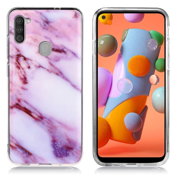 Marmormotiv Samsung Galaxy A11 skal - Rosa / Lila Nyans Marmor Lila