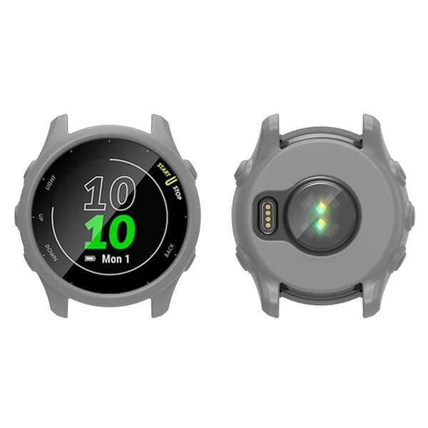 Garmin Forerunner 255 Watch Case Drop-Resistant Silicone Smartwatch Cover - Lysegrå Silver grey