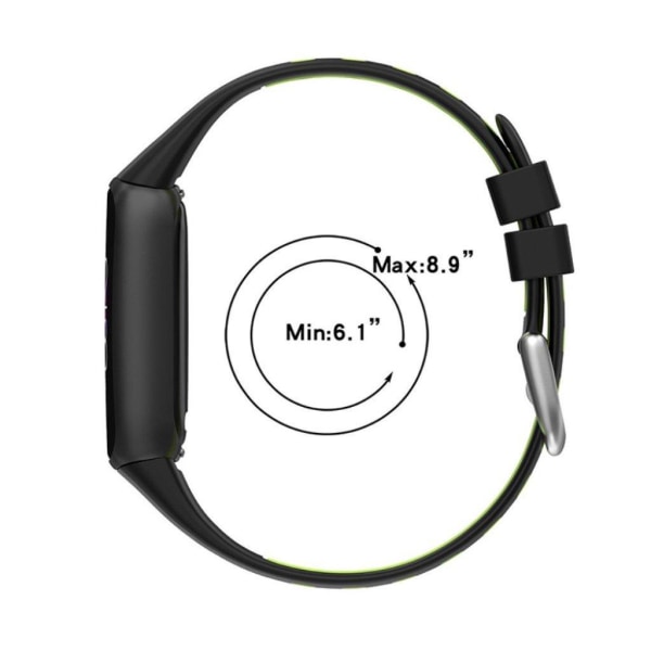 15.4mm Fitbit Luxe bi-color silicone watch strap - White / Black Vit