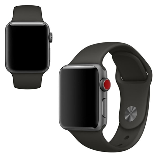 Apple Watch Series 5 40mm single farve silikone Urrem - Mørkegrå Silver grey