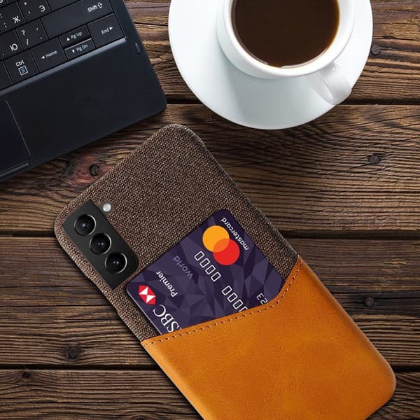 Bofink Samsung Galaxy S21 FE Card Deksel - Brun Brown