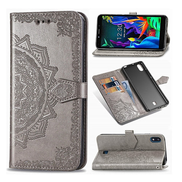 Mandala läder LG K20 (2019) fodral - Silver/Grå Silvergrå