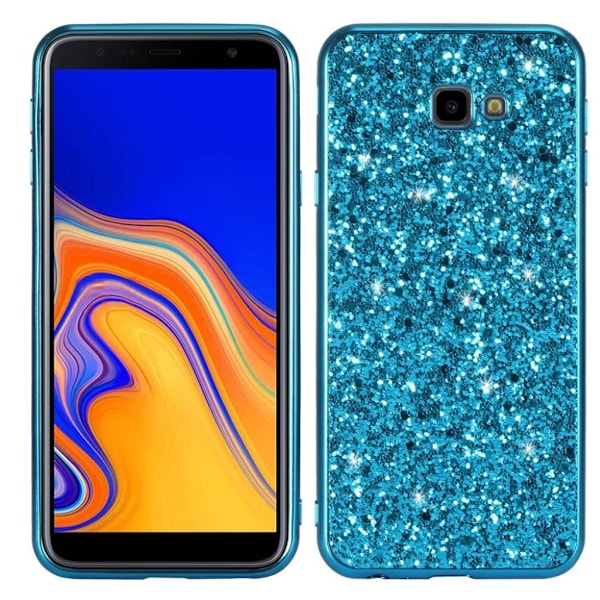 Glitter Samsung Galaxy J4 Plus (2018) kuoret - Sininen Blue