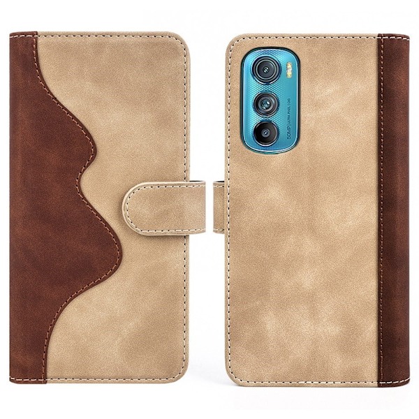 To Farvet Læder Flip Case til Motorola Edge 30 - Gul Yellow