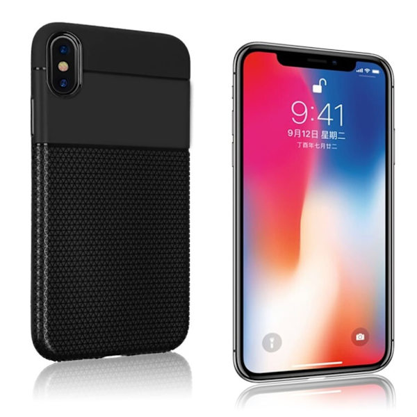 iPhone 9 Plus mobilskal silikon halkfri textur - Svart Svart