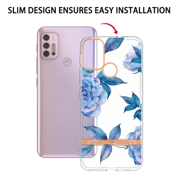 Erittäin ohut ja kestävä pehmeä kansi Motorola Moto G20 / G10 / G30 - Sininen Pioni Blue
