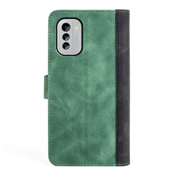 Tvåfärgat Nokia G60 fodral i läder - Grön Grön