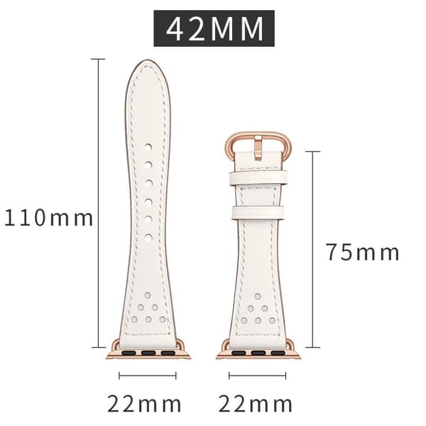 Apple Watch Series 5 44mm komfortabel ægte læder Urrem - Hvid White