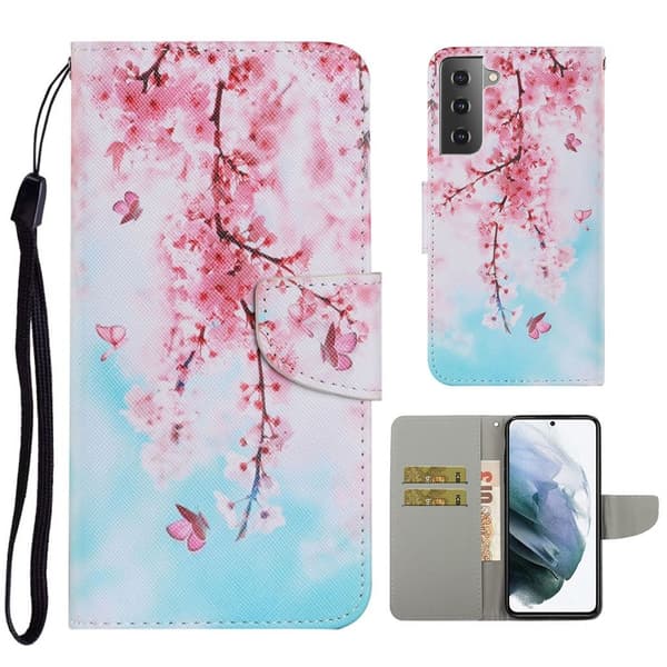 Wonderland Samsung Galaxy S21 FE Flippetui - Cherry Blossom Multicolor