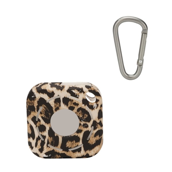 AirTags silikonetui med kult mønster og spenne - Leopard Brown