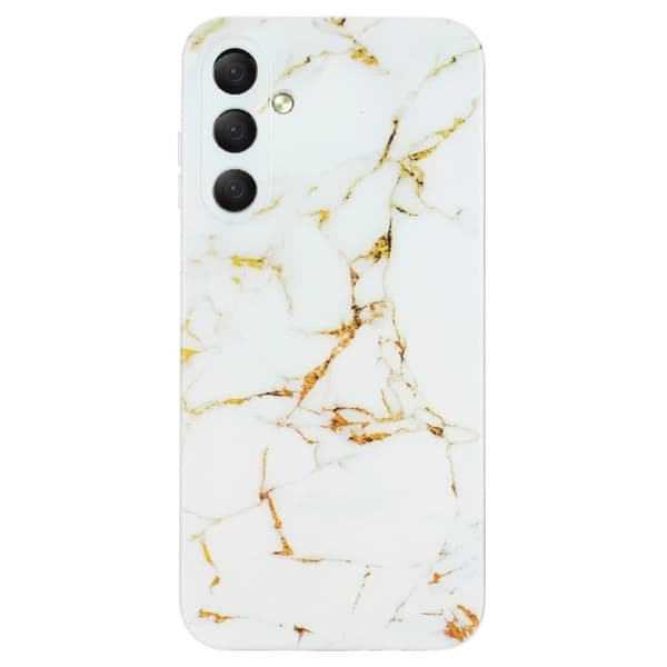 Marble design Samsung Galaxy S24 FE cover - Hvid White