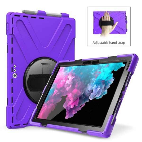 Microsoft Surface Pro 6 X-Shape kombo suojakotelo - Violetti Purple
