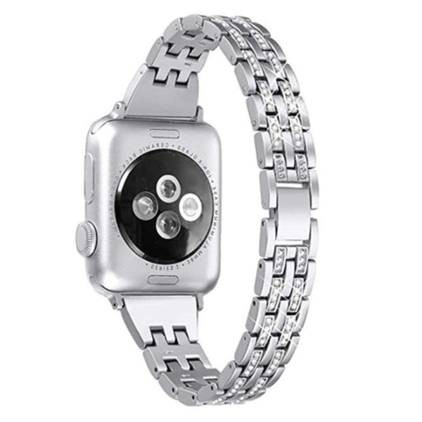 Klockarmband med strassdekor för Apple Watch Series 8 (41mm) - Silver Silvergrå