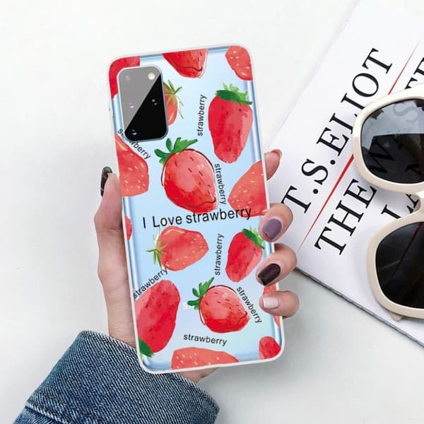 Deco Samsung Galaxy A31 Etui - Jordbær Red