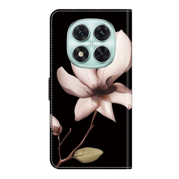 Xiaomi Redmi Note 14 Pro 5G Fodral Magnetiskt lås 3D-mönster Läder Plånbok Telefonskal - Rosa Blomma Rosa