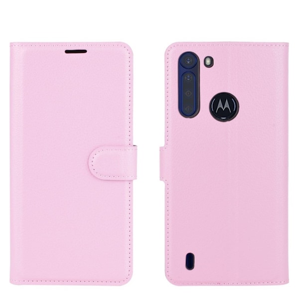 Classic Motorola One Fusion flip kuoret - Pinkki Pink