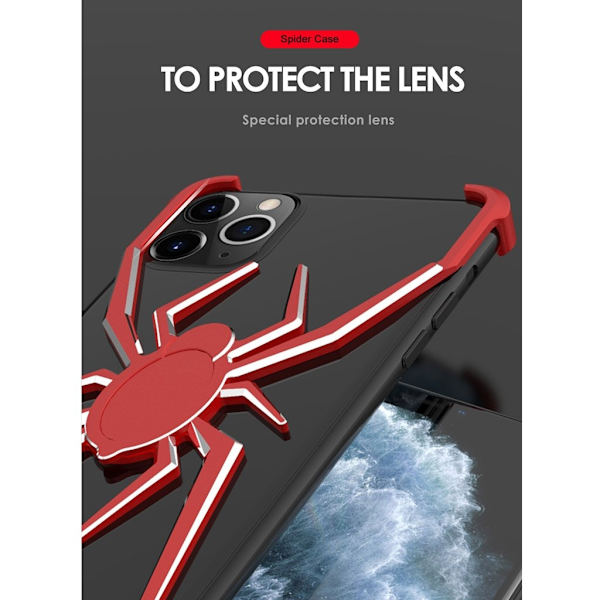 R-JUST Spider Alu Bumper - iPhone 11 Pro - Rød+Sølv Red