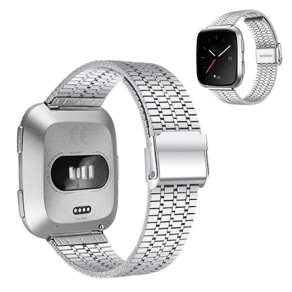 Fitbit Versa 2 / Versa Lite syv perler urrem i rustfrit stål - Sølv Silver grey