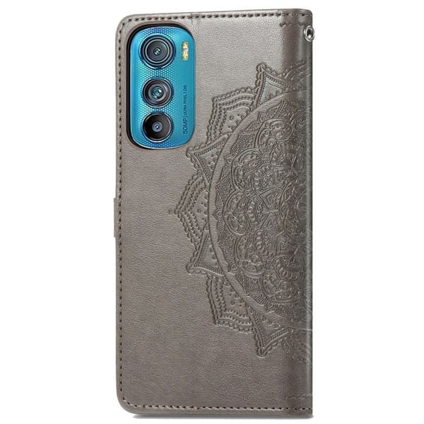 Mandala Motorola Edge 30 Flippetui - Grå Silver grey