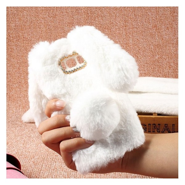 Fluffy Rabbit Samsung Galaxy S8 skal - Vit Vit