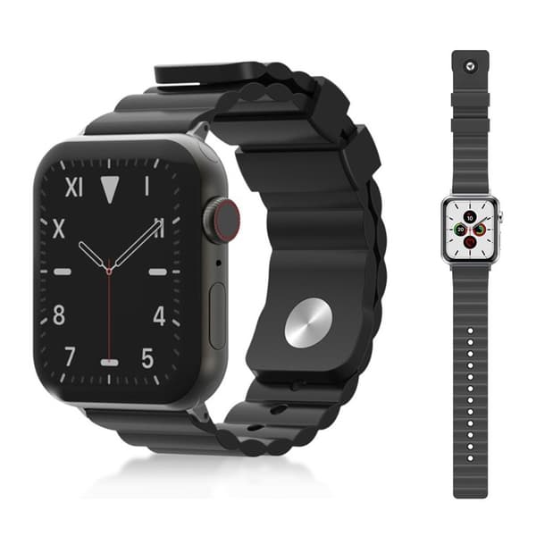 Apple Watch Series 5 / 4 40mm viileä silikoninen ranneke - Musta Black