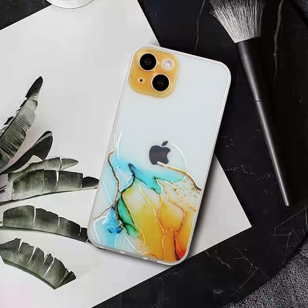 Marble iPhone 15 Plus Suojakotelo - Keltainen Multicolor