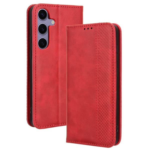 Bofink Vintage Samsung Galaxy S24 Plus nahkakotelo - Punainen Red