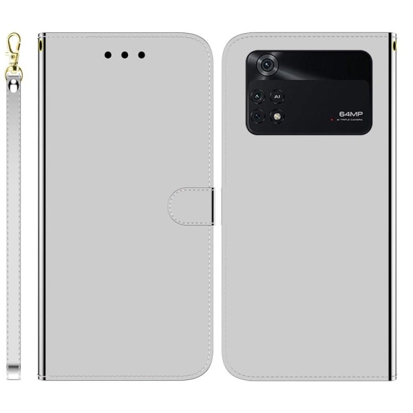 Mirror Xiaomi Poco M4 Pro 5G flip case - Hopea Silver grey