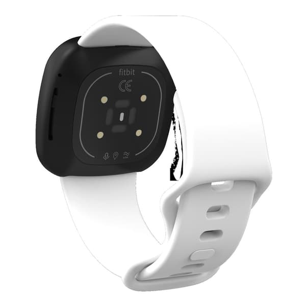 Fitbit Sense 2 / Versa 4 klokkerem i silikon - Hvit Størrelse: S White