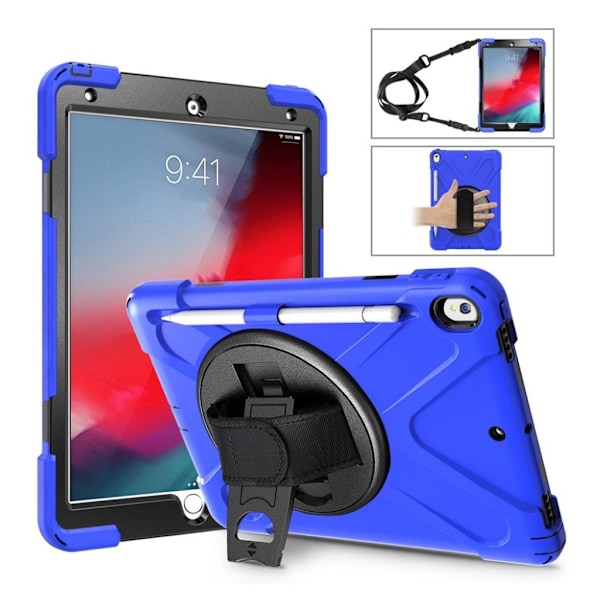 iPad Air (2019) 360 X-shape combo suojakotelo - Sininen Blue