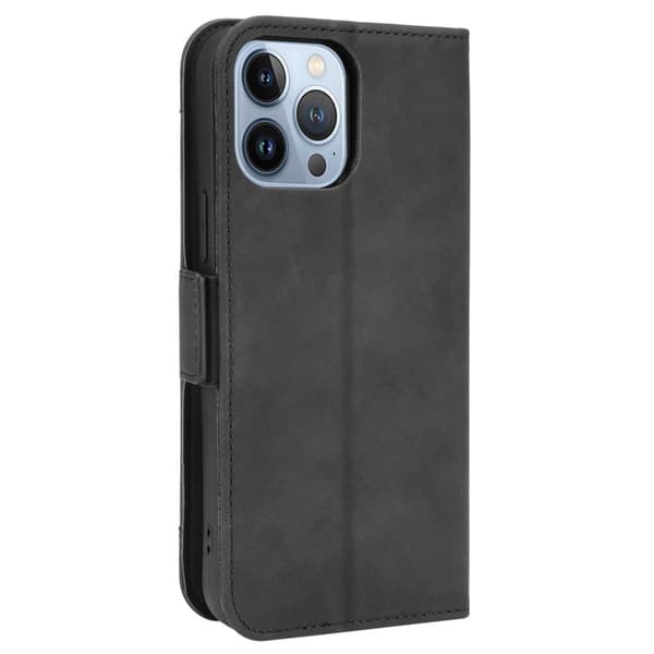 iPhone 14 Plus moderni nahkainen lompakkokotelo - Musta Black