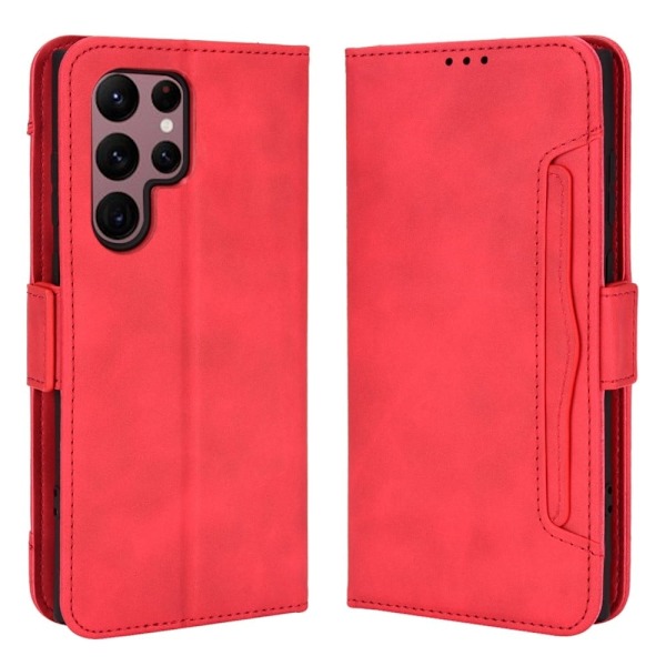 Bofink Vintage Samsung Galaxy S22 Ultra Nahkakotelo - Punainen Red