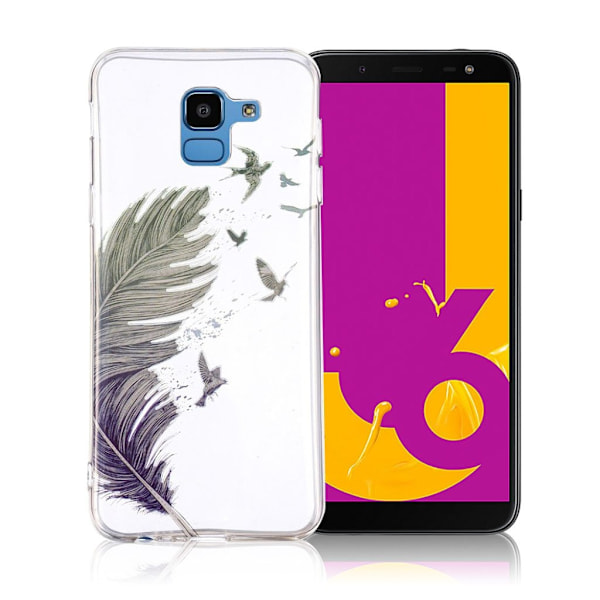 Samsung Galaxy J6 (2018) mobilskal silikon på - Fjäder multifärg