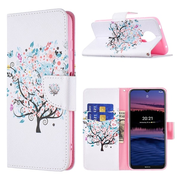 Wonderland Nokia G20 Flip etui - Blomstret træ Multicolor