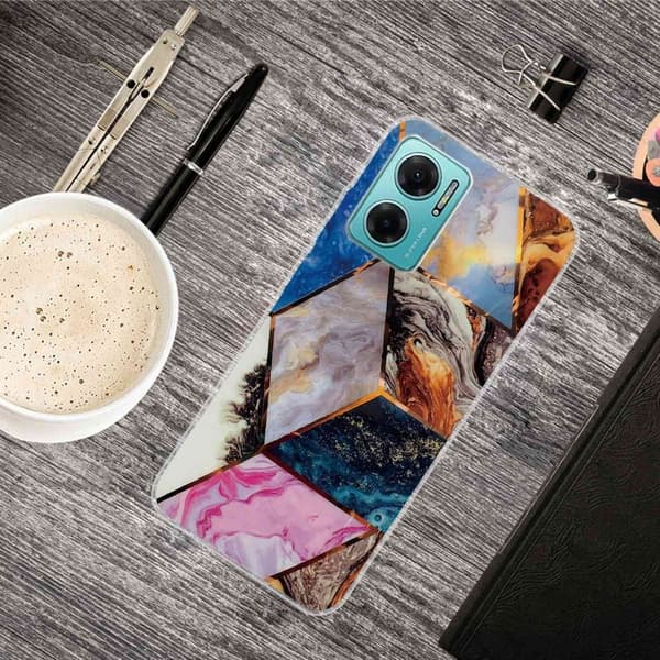 Marmormotiv Xiaomi Redmi Note 11E skal - Levande Marmor Diamant multifärg