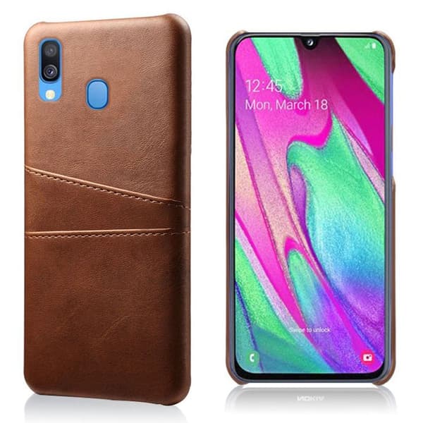 Dual Card cover - Samsung Galaxy A40 - Brun Brown